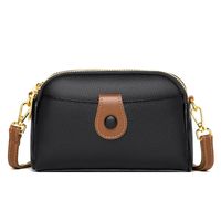 Women's Small Leather Solid Color Streetwear Soft Surface Shell Zipper Crossbody Bag sku image 4