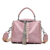 Fashion Solid Color Tassel Pillow Shape Zipper Shoulder Bag sku image 5