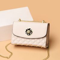 Women's Medium Leather Solid Color Fashion Flowers Square Zipper Crossbody Bag main image 2