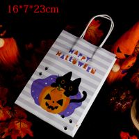 Halloween Komisch Kürbis Katze Kraftpapier Gruppe Geschenk Taschen sku image 2