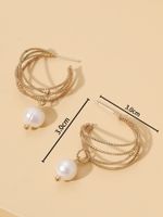 Fashion Round Alloy Inlay Artificial Pearls Ear Studs main image 6