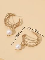 Mode Rond Alliage Incruster Perles Artificielles Boucles D'oreilles main image 6