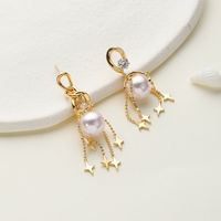 Luxurious Tassel Copper Drop Earrings Plating Artificial Pearl Copper Earrings main image 1