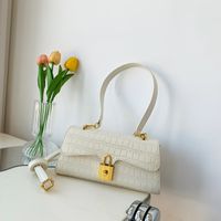 Fashion Solid Color Square Buckle Underarm Bag sku image 1