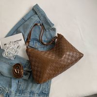 Fashion Plaid Solid Color Square Zipper Tote Bag sku image 4