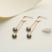 Mode Géométrique Le Cuivre Boucles D'oreilles Incruster Strass Boucles D'oreilles En Cuivre sku image 1