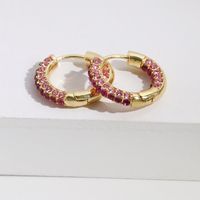 Wholesale Jewelry Fashion C Shape Alloy Artificial Gemstones Plating Earrings sku image 2