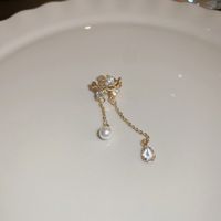 Süss Geometrisch Künstliche Perle Kupfer Ohrclips Quaste Zirkon Kupfer Ohrringe 1 Stück main image 2
