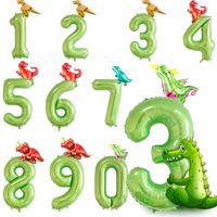 Date D'anniversaire Dinosaure Numéro Film D'aluminium Fête Ballon main image 1