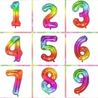 Birthday Number Gradient Color Aluminum Film Party Balloon main image 1