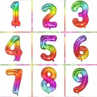Birthday Number Gradient Color Aluminum Film Party Balloon main image 2