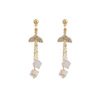 Fashion Fish Tail Alloy Inlay Artificial Diamond Drop Earrings 1 Pair main image 5