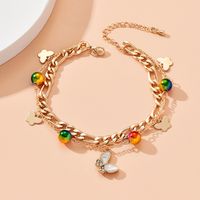 Fashion Butterfly Alloy Plating Inlay Rhinestones Anklet main image 5