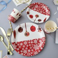 Simple Style Snowflake Paper Plate 1 Piece main image 1
