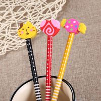 Cute Cartoon Wooden Student Sketch Drawing Pencil With Eraser Brush main image 4