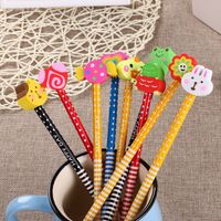 Cute Cartoon Wooden Student Sketch Drawing Pencil With Eraser Brush main image 3