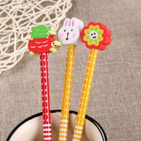 Cute Cartoon Wooden Student Sketch Drawing Pencil With Eraser Brush main image 2