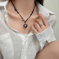 Fashion Heart Shape Synthetic Resin Handmade Pendant Necklace sku image 1