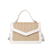 Beach Solid Color Square Flip Cover Straw Bag sku image 1