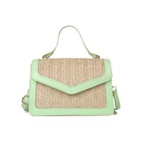Beach Solid Color Square Flip Cover Straw Bag sku image 3
