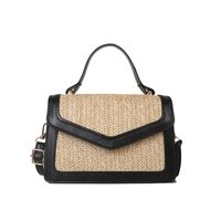 Beach Solid Color Square Flip Cover Straw Bag sku image 4