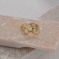 Simple Style Geometric Stainless Steel Open Ring Plating Hollow Out Stainless Steel Rings main image 3