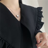 Simple Style Heart Shape Solid Color Sterling Silver Plating Pendant Necklace Necklace sku image 1