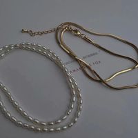 Moda Cuadrado Gotitas De Agua Aleación Cobre Embutido Perlas Artificiales Diamantes De Imitación Mujeres Collar main image 4