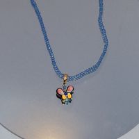 Bohemian Butterfly Plastic Resin Beaded Necklace sku image 3