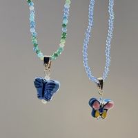 Bohemian Butterfly Plastic Resin Beaded Necklace main image 2