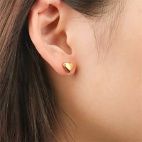 Simple Style Heart Shape Stainless Steel Ear Studs main image 3