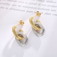 Fashion Geometric Plating Metal Titanium Steel 18K Gold Plated Drop Earrings main image 3