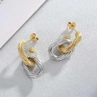 Fashion Geometric Plating Metal Titanium Steel 18K Gold Plated Drop Earrings main image 2