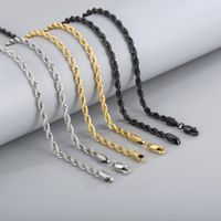Einfacher Stil Twist Rostfreier Stahl Überzug 18 Karat Vergoldet Frau Halskette main image 1
