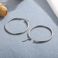 Simple Style Circle Stainless Steel Hoop Earrings Plating Metal Stainless Steel Earrings main image 5