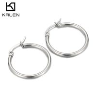 Simple Style Circle Stainless Steel Hoop Earrings Plating Metal Stainless Steel Earrings sku image 13