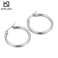 Simple Style Circle Stainless Steel Hoop Earrings Plating Metal Stainless Steel Earrings sku image 10
