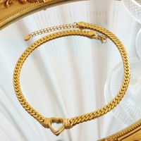 Elegant Heart Shape Titanium Steel Necklace Metal Stainless Steel Necklaces main image 1