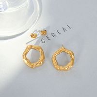 Wholesale Basic Geometric Titanium Steel Rings Earrings main image 2