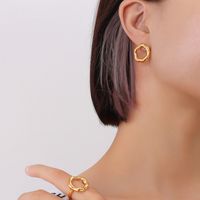 Wholesale Basic Geometric Titanium Steel Rings Earrings sku image 5