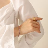 Bracelet De Collier En Acier Titane Zircon Coloré Simple De Mode sku image 3