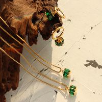 Retro Geometrisch Titan Stahl Überzug Ohrringe Halskette main image 2