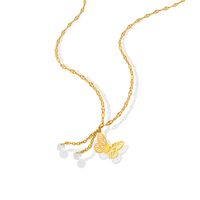 Einfacher Stil Schmetterling Titan Stahl Halskette Mit Anhänger Zirkon Edelstahl Halsketten main image 3