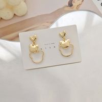 Moda Oso Forma De Corazón Aleación Enchapado Aretes sku image 1