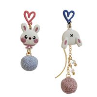 Cartoon Style Rabbit Heart Shape Alloy Enamel Stoving Varnish Ear Clips Earrings main image 4
