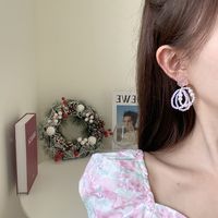 Fashion Flower Imitation Pearl Resin Patchwork Earrings main image 3