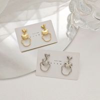 Moda Oso Forma De Corazón Aleación Enchapado Aretes sku image 3