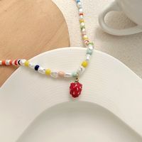 Bohemian Fruit Imitation Pearl Alloy Resin Enamel Necklace main image 3