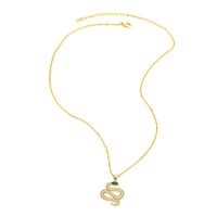 Fashion Cross Snake Copper Pendant Necklace Inlay Zircon Copper Necklaces main image 5