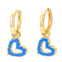 Fashion Heart Shape Copper Drop Earrings Enamel Plating Copper Earrings main image 5